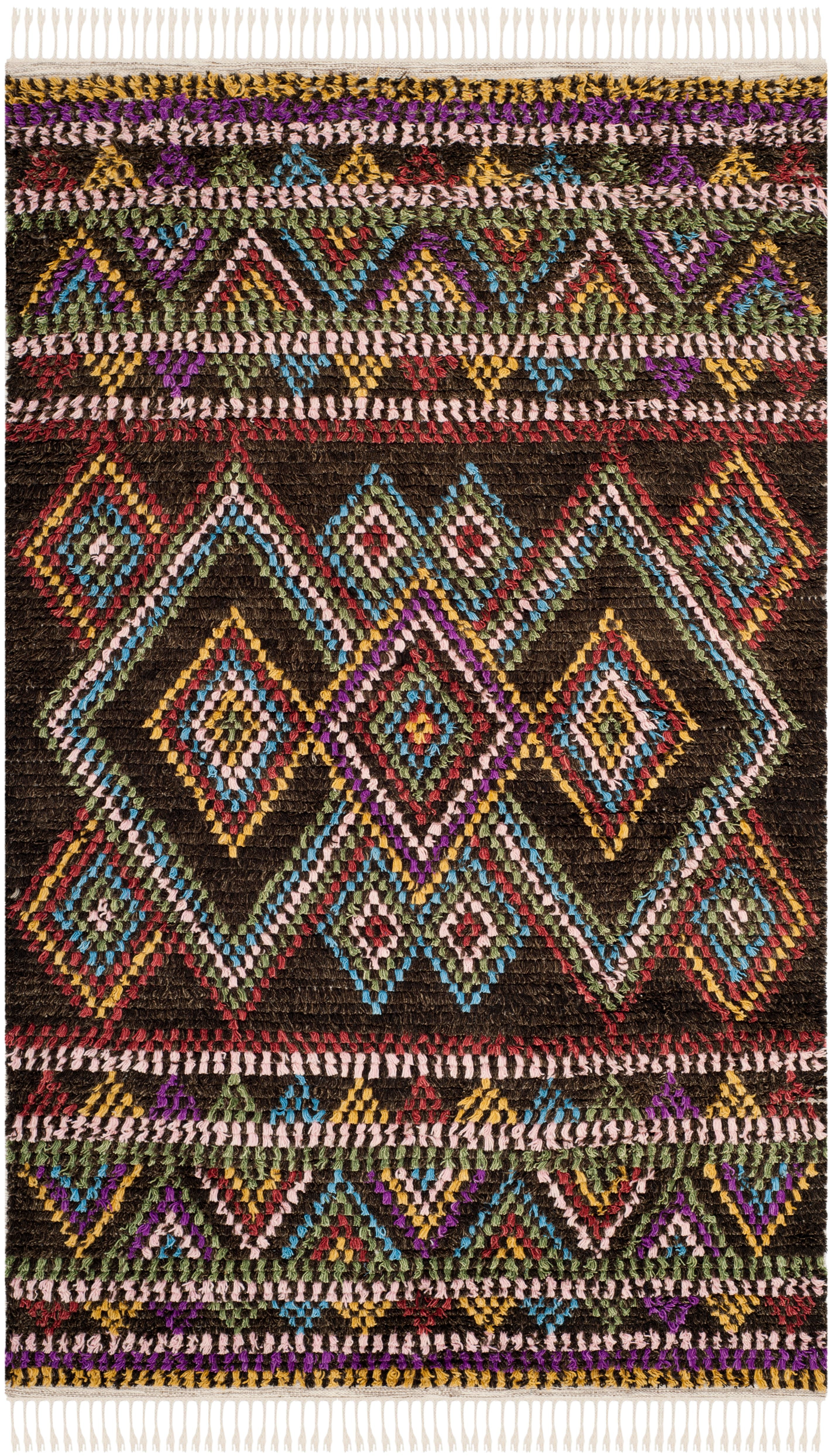 Kenya Tribal Elegance Multicolor Wool 8' x 10' Hand-Knotted Area Rug