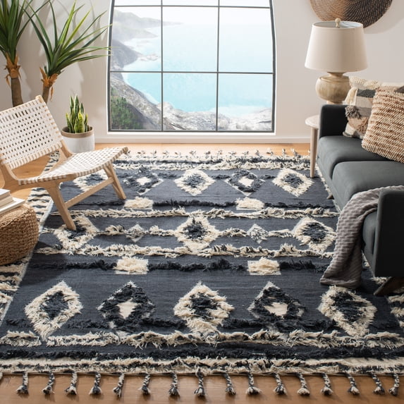 Safavieh Kenya Charla Abstract Area Rug, Charcoal/Ivory, 8' x 10'