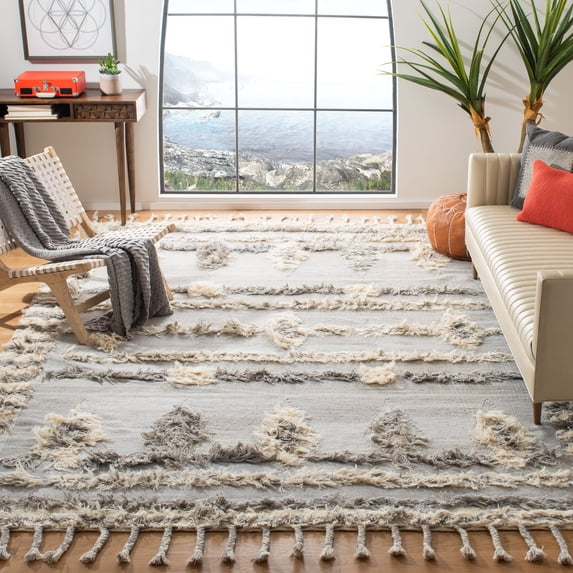 Safavieh Kenya Charla Abstract Area Rug, Gray/Ivory, 9' x 12'