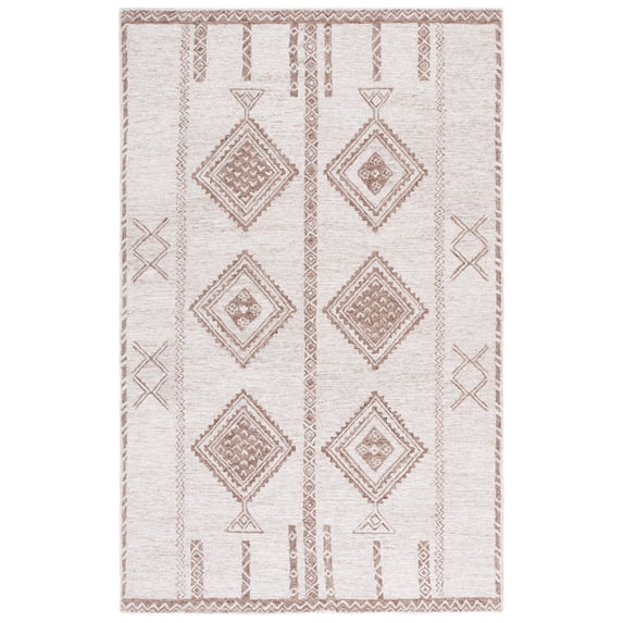 SAFAVIEH Kenya Cherlyn Geometric Area Rug, Brown/Beige, 5' x 8'