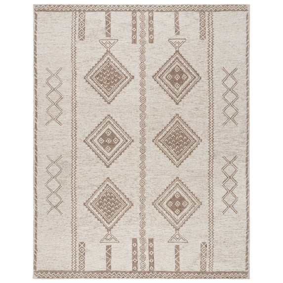 SAFAVIEH Kenya Cherlyn Geometric Area Rug, Brown/Beige, 8' x 10'