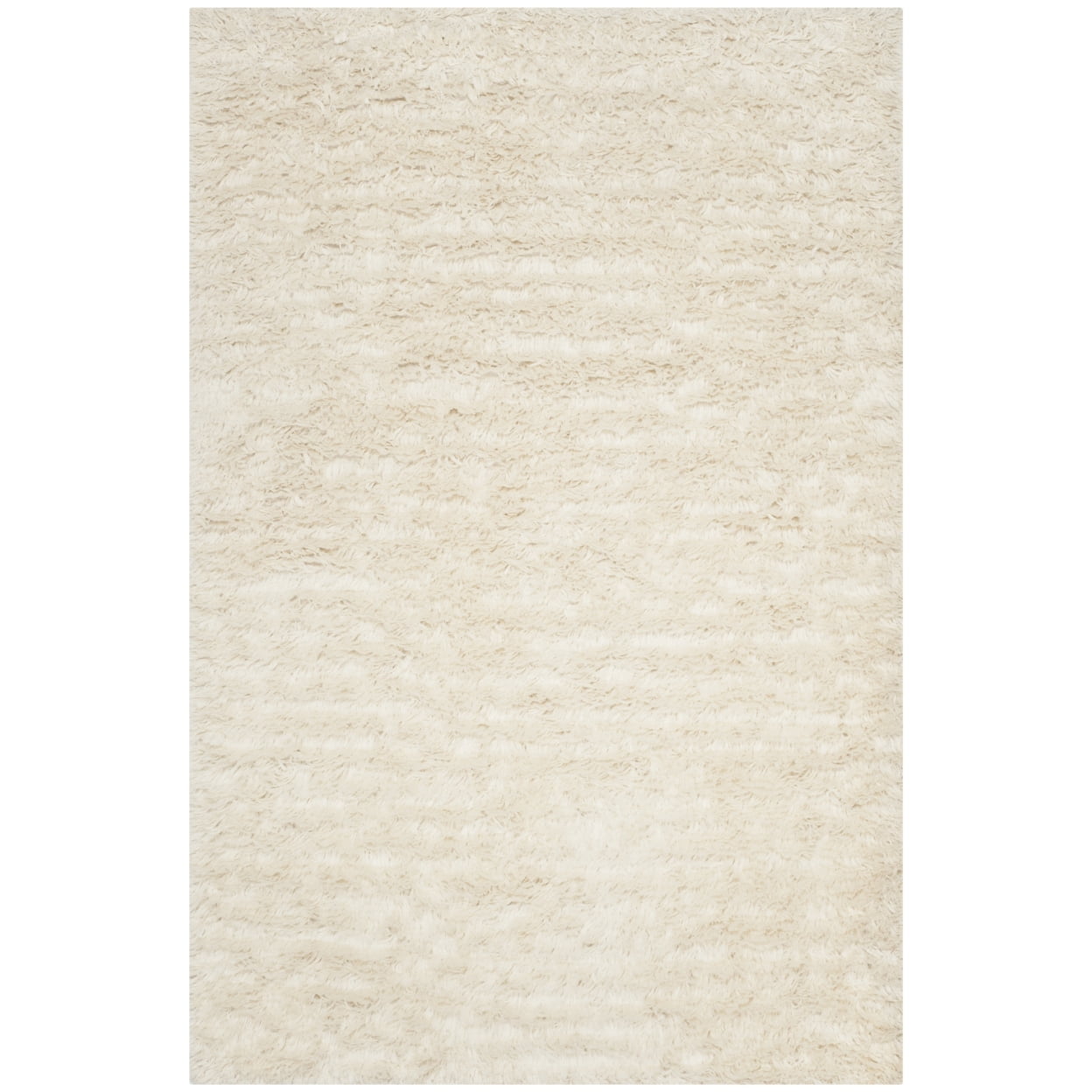 Ivory Hand-Knotted Wool 6' x 9' Rectangular Rug