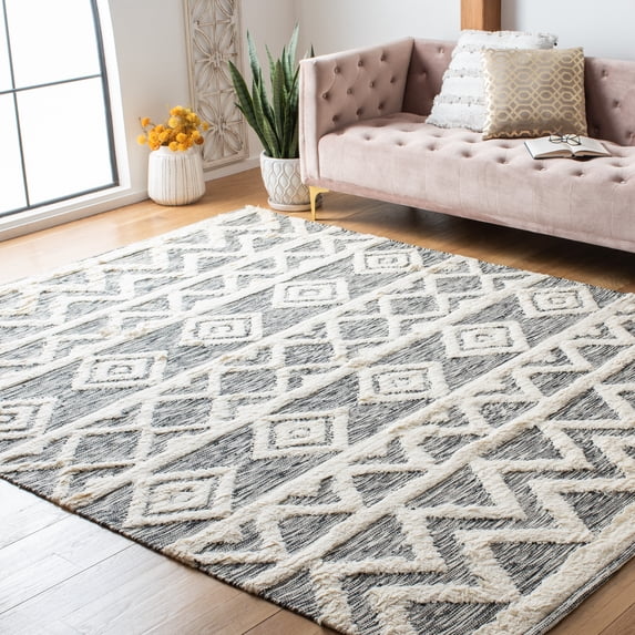 Safavieh Kenya Constance Southwestern Wool Area Rug, Ivory/Black, 8' x 10'