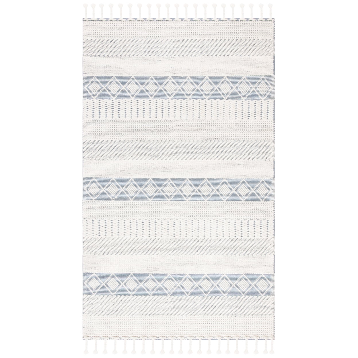 Elevated Elegance Hand-Knotted Blue Wool Area Rug 6' x 9'