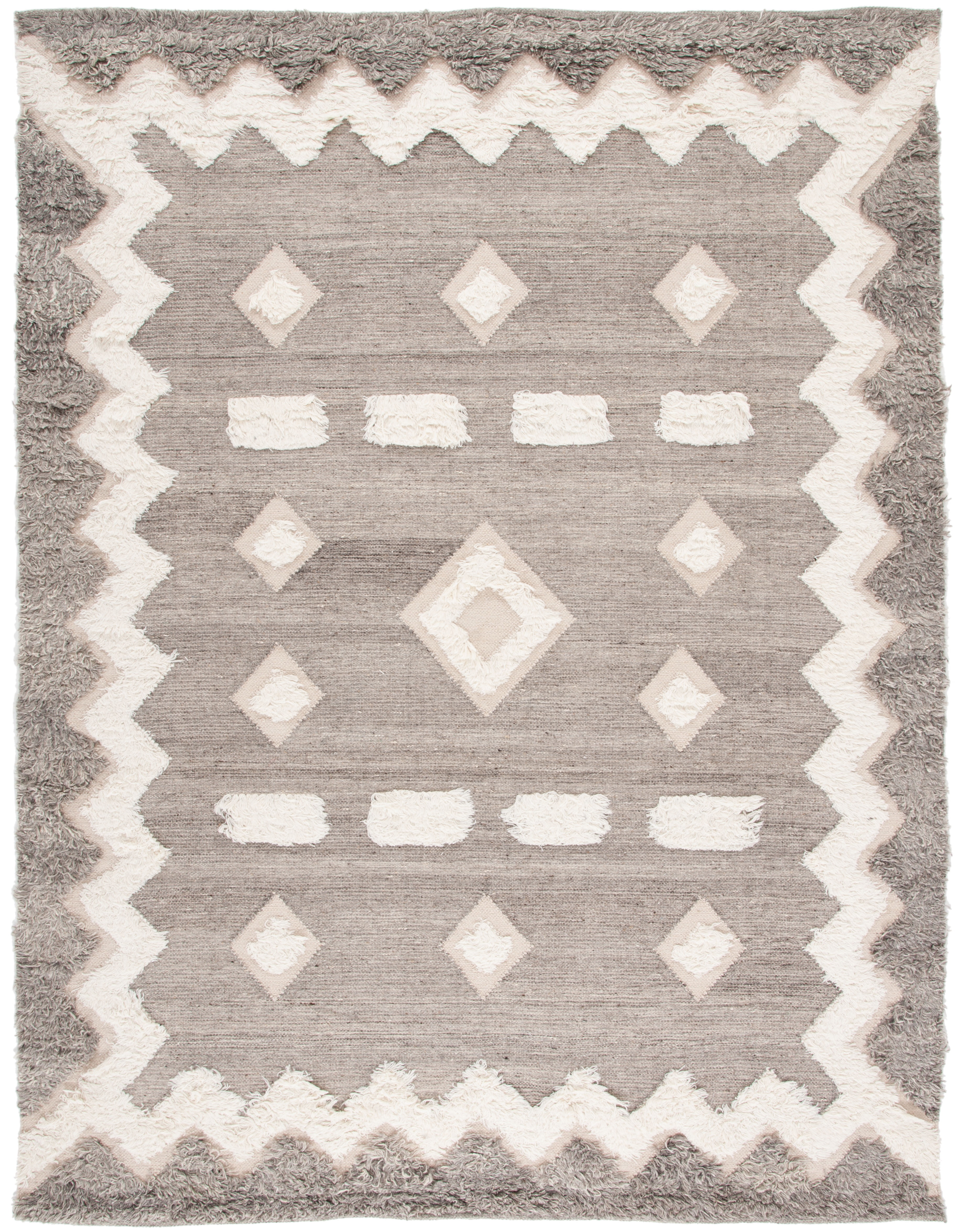 Hand-Knotted Woolen Adventure 9' x 12' Gray Area Rug