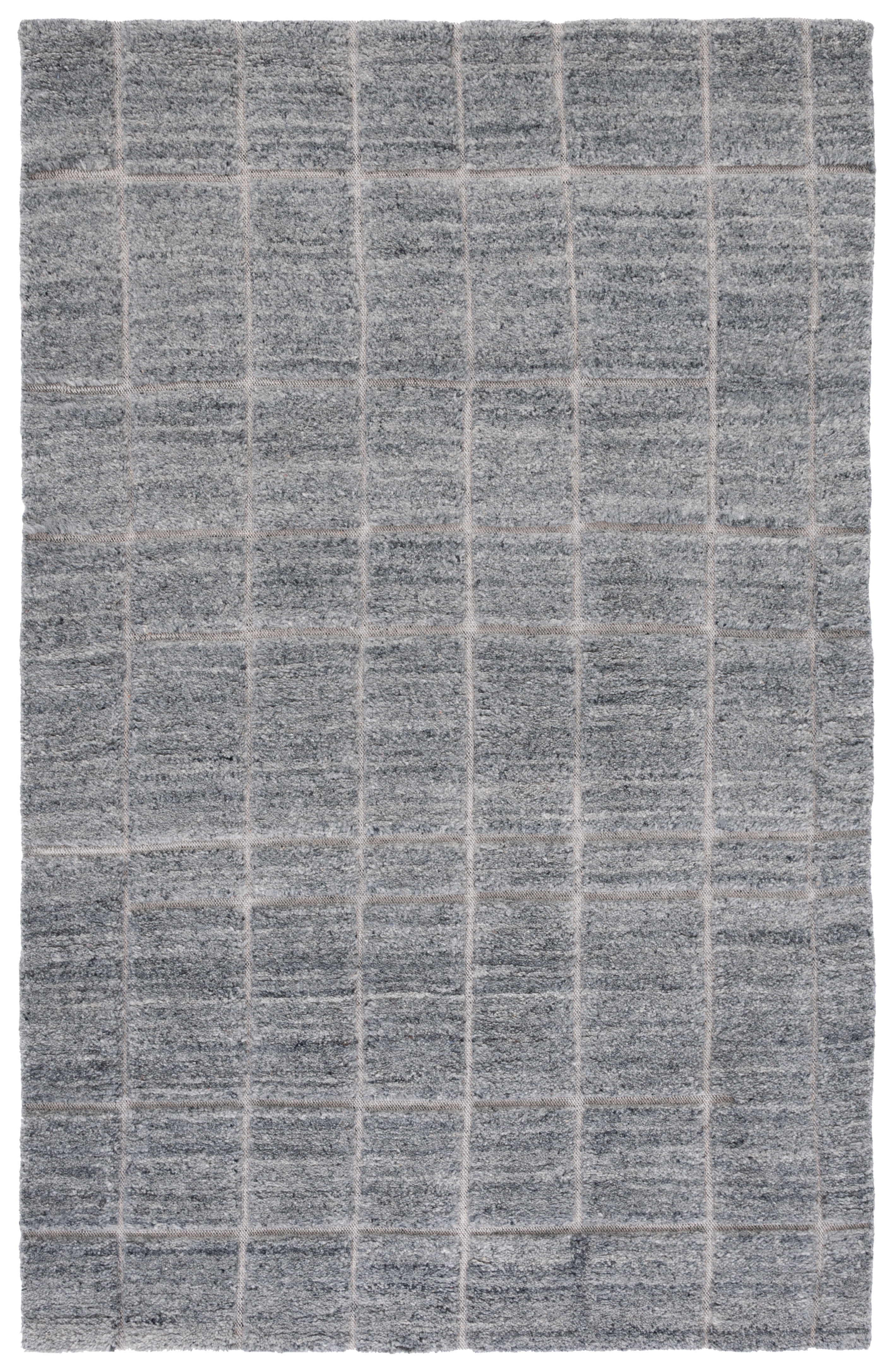 Hand-Knotted Nomadic Charcoal Wool 4' x 6' Area Rug