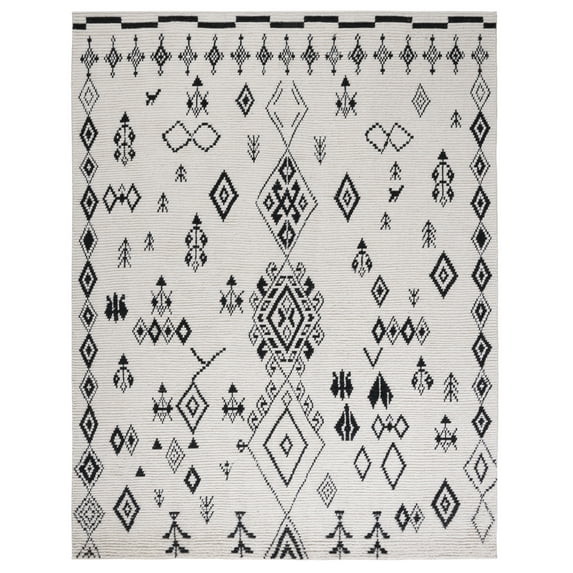 SAFAVIEH Kenya Dzvonko Southwestern Area Rug, Ivory/Black, 8' x 10'