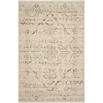 SAFAVIEH Kenya Earnestine Floral Bordered Wool Area Rug, Natural, 6' x 9'