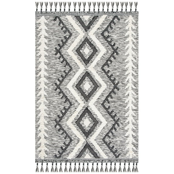 SAFAVIEH Kenya Ewart Southwestern Area Rug, Ivory/Black, 8' x 10'