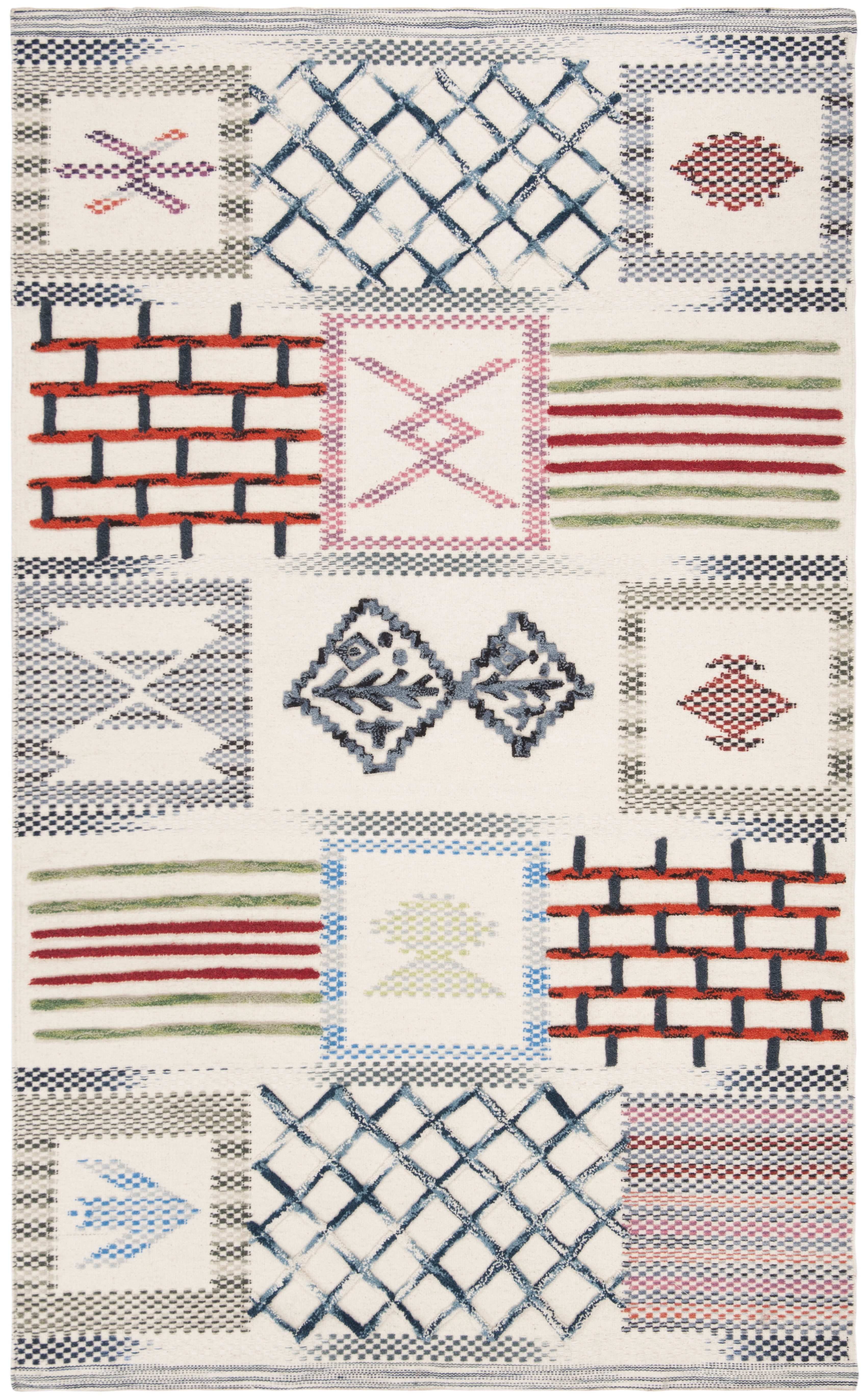 SAFAVIEH Kenya Gabriel Abstract Area Rug, Ivory/Multi, 8' x 10'