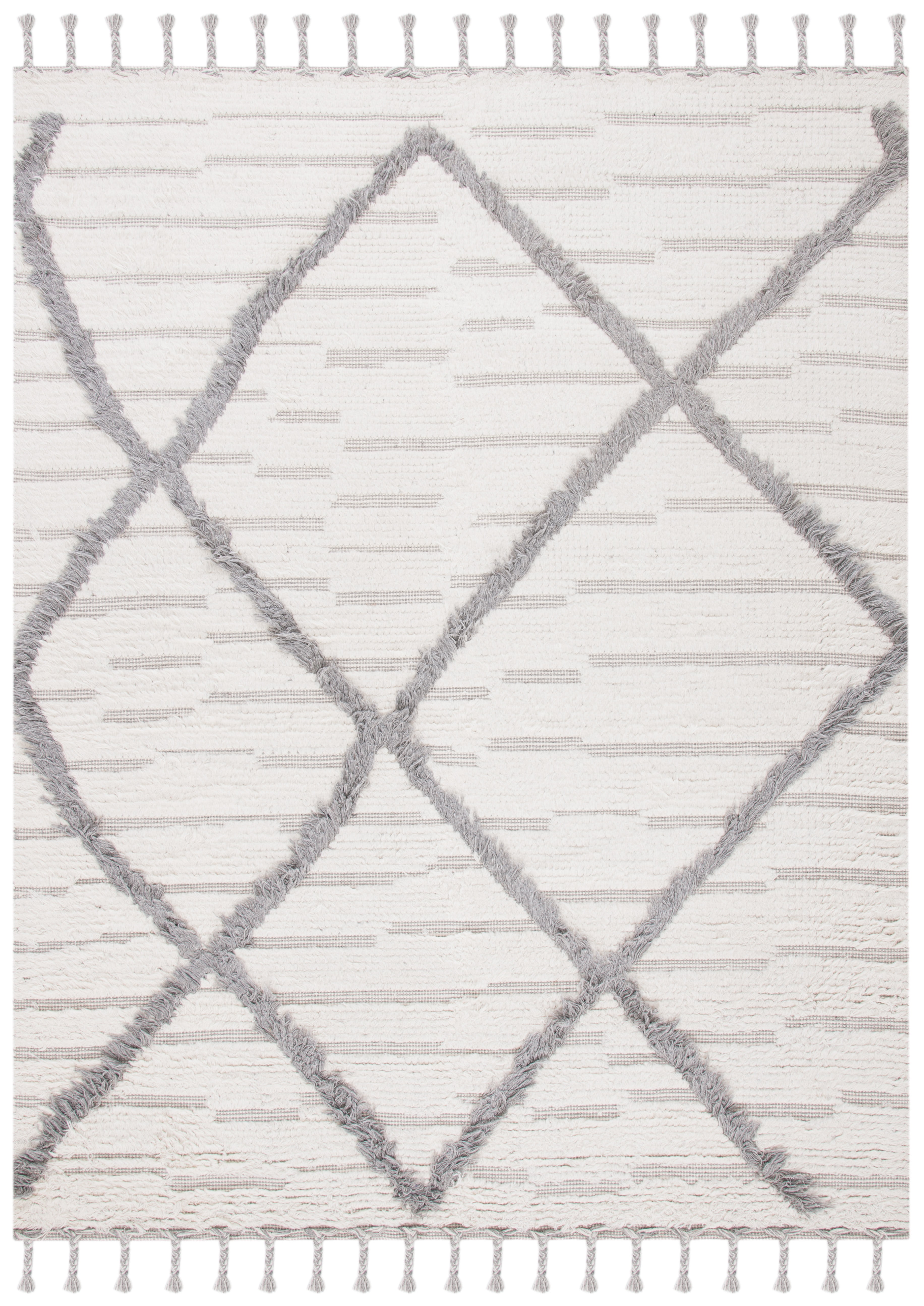 Elevated Ivory Hand-Knotted Wool Area Rug 8' x 10'