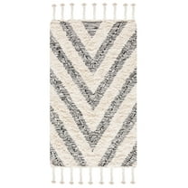SAFAVIEH Kenya Isidore Geometric Area Rug, Black/Ivory, 4' x 6'