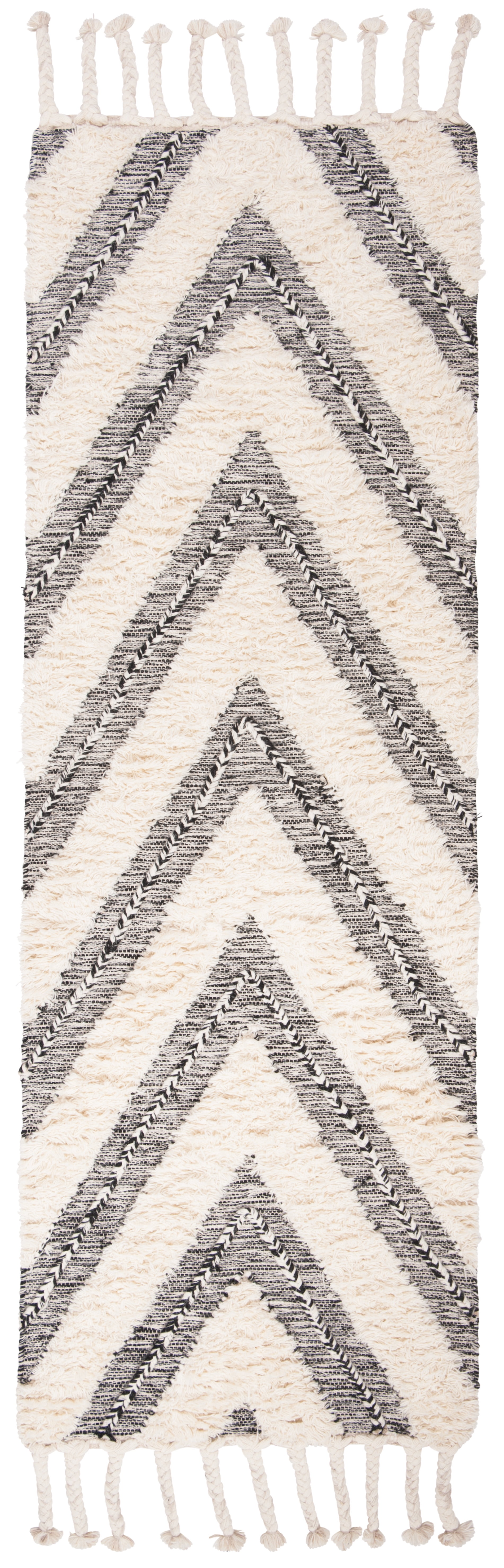 Reversible Hand-Knotted Black Wool Accent Rug