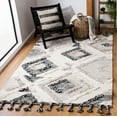 thumbnail image 1 of SAFAVIEH Kenya Jacqueline Geometric Diamonds Wool Area Rug, Grey/Black, 5' x 8', 1 of 7