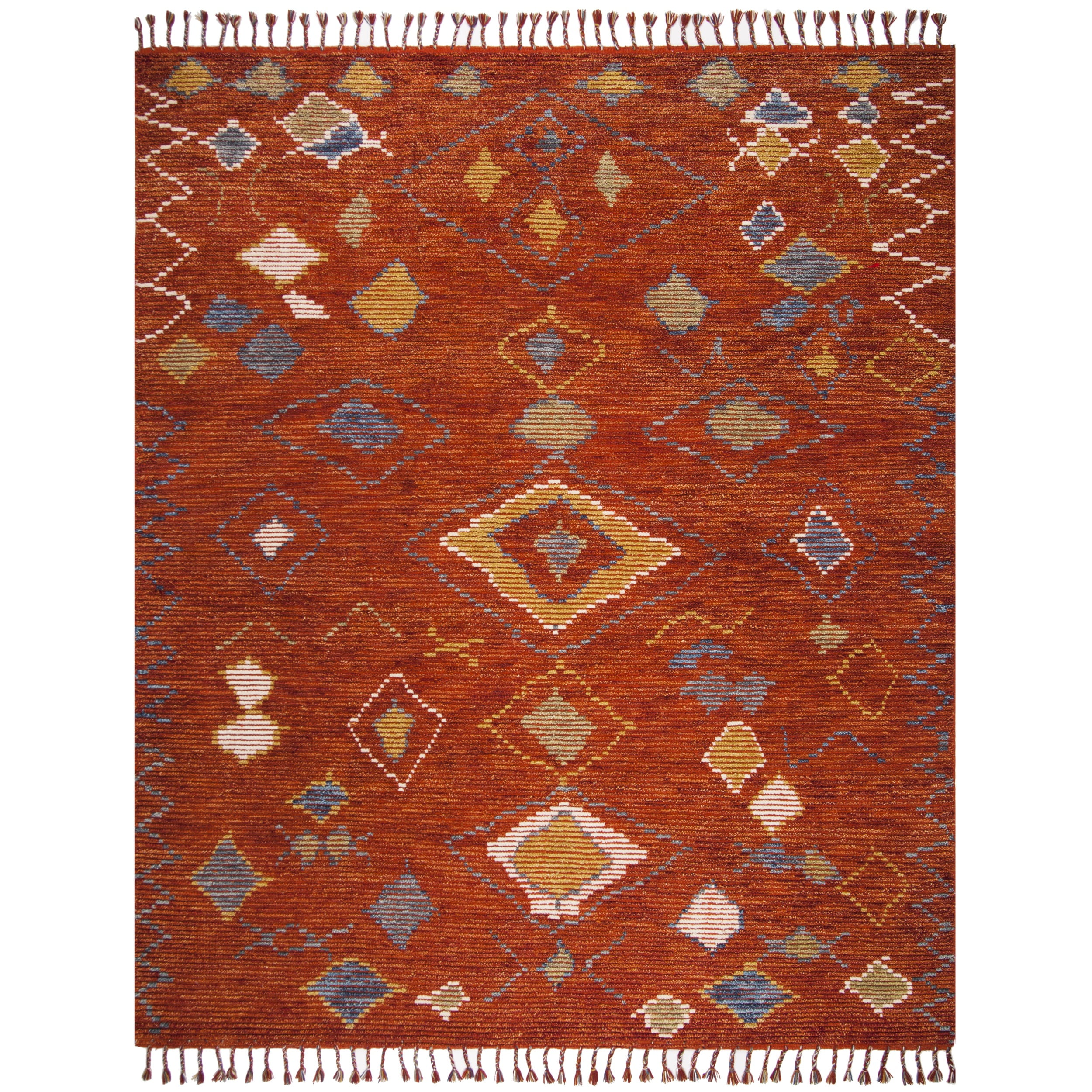Hand-Knotted Artisan Red Wool 8' x 10' Rectangular Area Rug