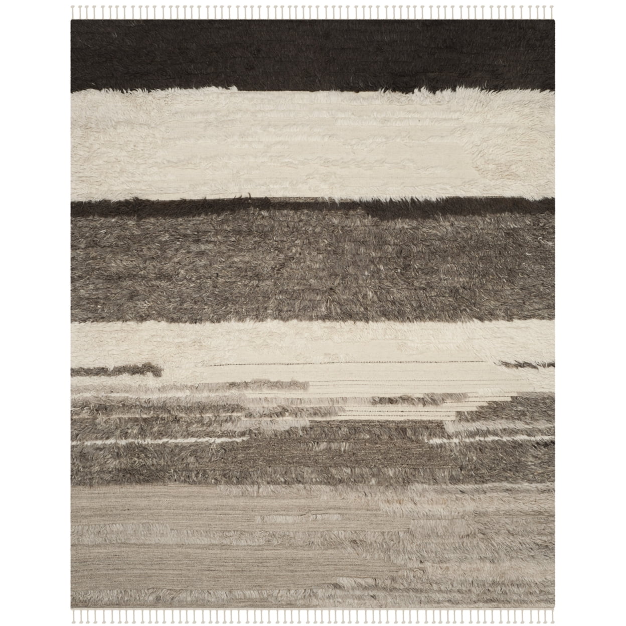 Elevated Gray Hand-Knotted Wool & Cotton 8'x10' Area Rug