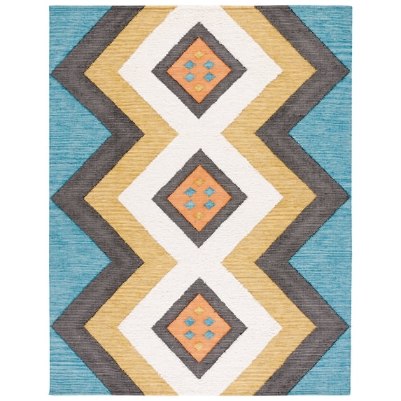 SAFAVIEH Kenya Kerstin Diamond Area Rug, Black/Ivory, 8' x 10'