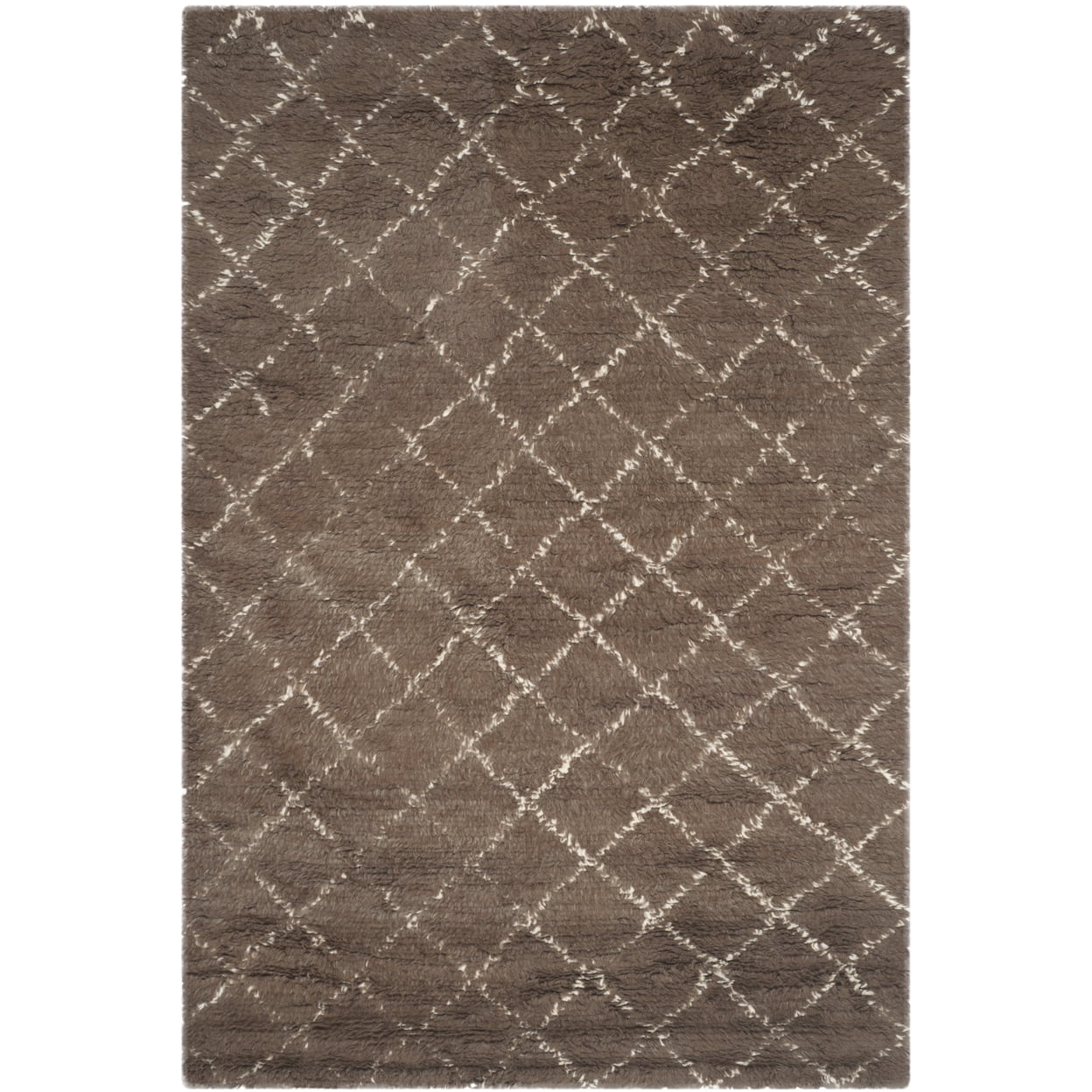 Hand-Knotted Gray Geometric Wool Area Rug, 6' x 9'