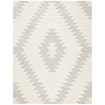 SAFAVIEH Kenya Lennard Geometric Area Rug, Grey/Ivory, 9' x 12'
