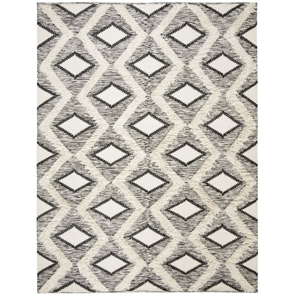 SAFAVIEH Kenya Lucius Abstract Area Rug, Black/Ivory, 8' x 10'