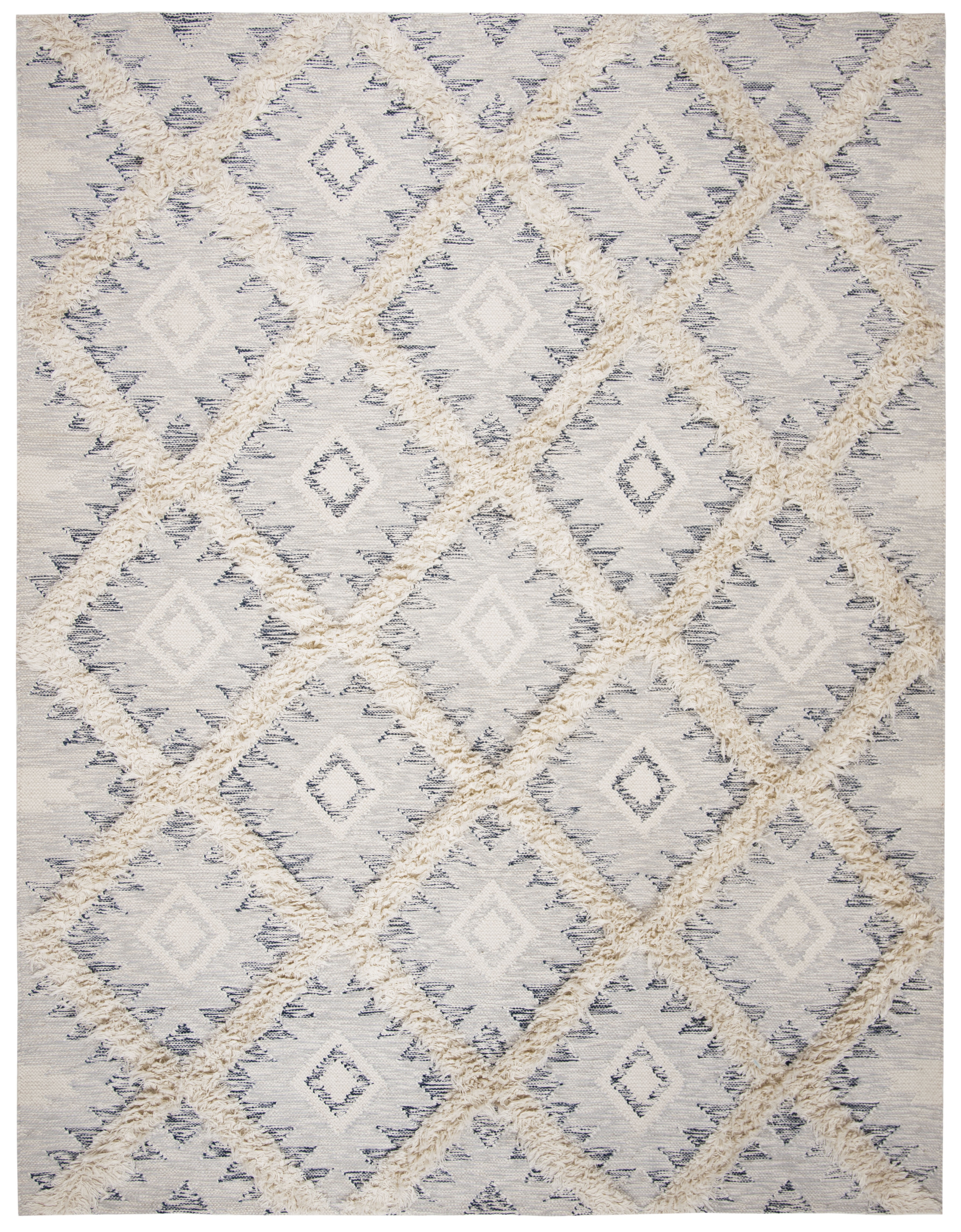 SAFAVIEH Kenya Kensington Geometric Area Rug, Silver/Ivory, 8' x 10'