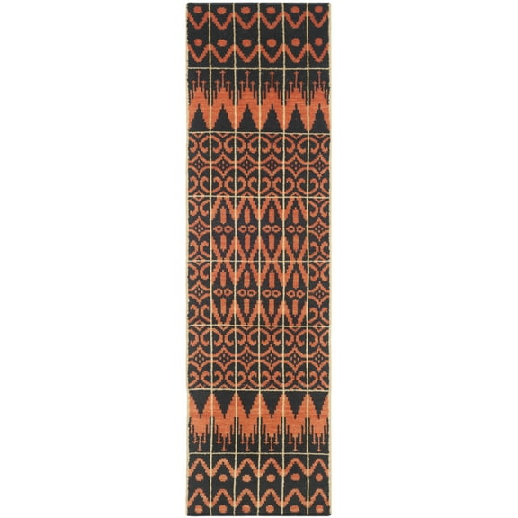 SAFAVIEH Kenya KNY609A Hand-knotted Orange / Black Rug