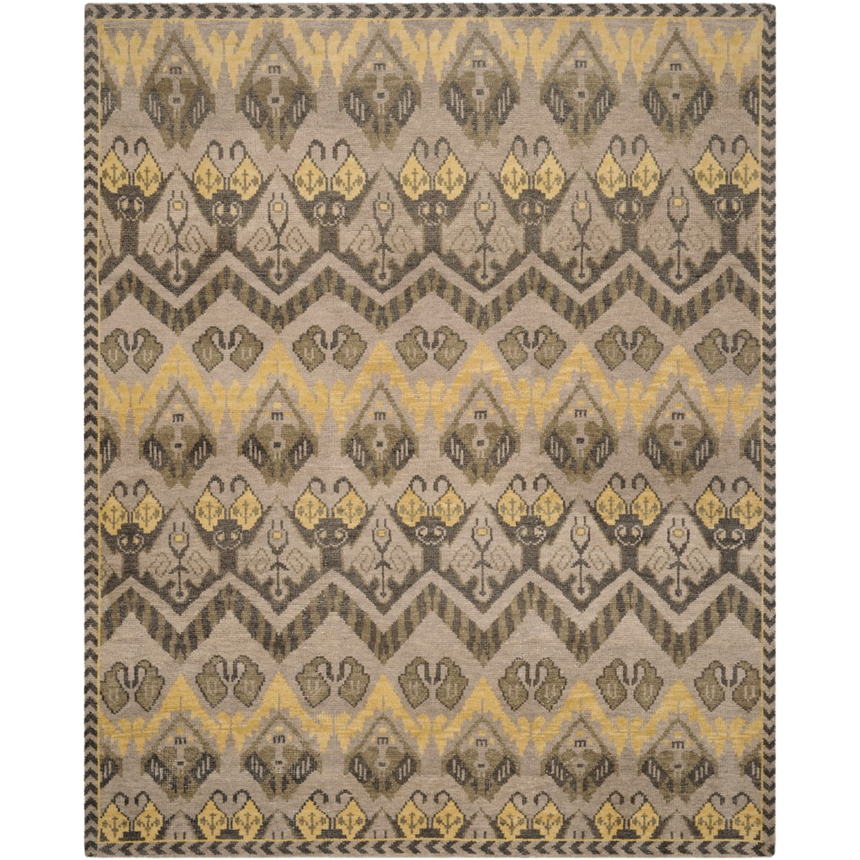 Kenya Hand-Knotted Geometric Wool Area Rug, 6' x 9'
