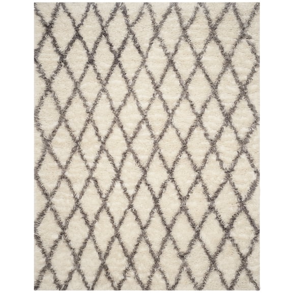 SAFAVIEH Kenya London Geometric Area Rug, Ivory/Grey, 8' x 10'