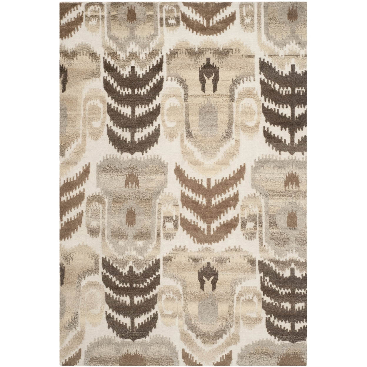 Hand-Knotted Pure Wool Textured Natural 8' x 10' Area Rug