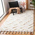 thumbnail image 1 of SAFAVIEH Kenya Katharine Geometric Chevron Wool Area Rug, Ivory/Grey, 5' x 8', 1 of 9