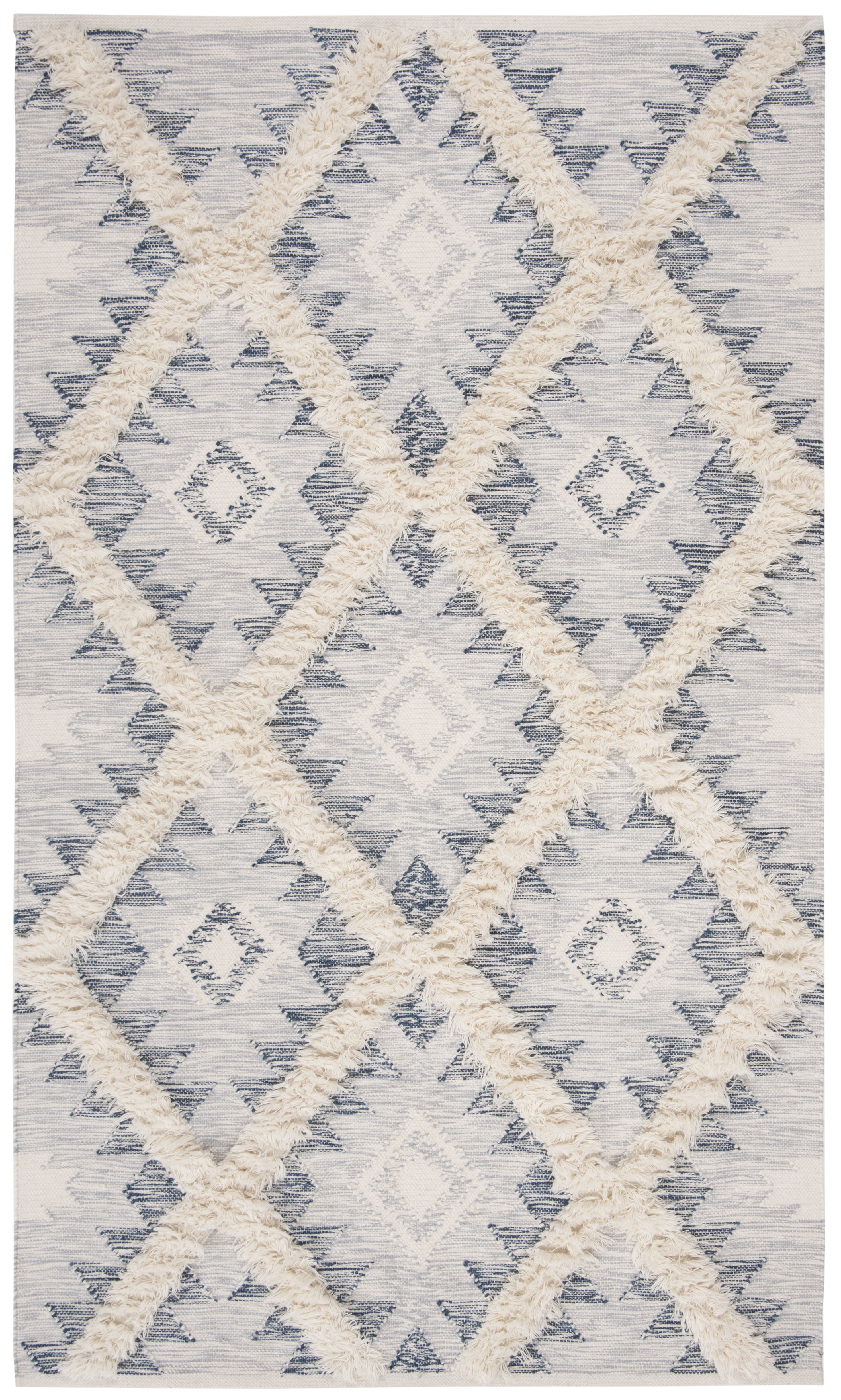 Ivory Diamond Trellis Hand-Knotted Wool Area Rug - 9' x 12'