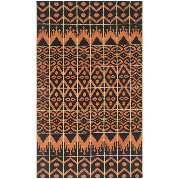 SAFAVIEH Kenya Kestrel Southwestern Area Rug, Orange/Black, 3' x 5'