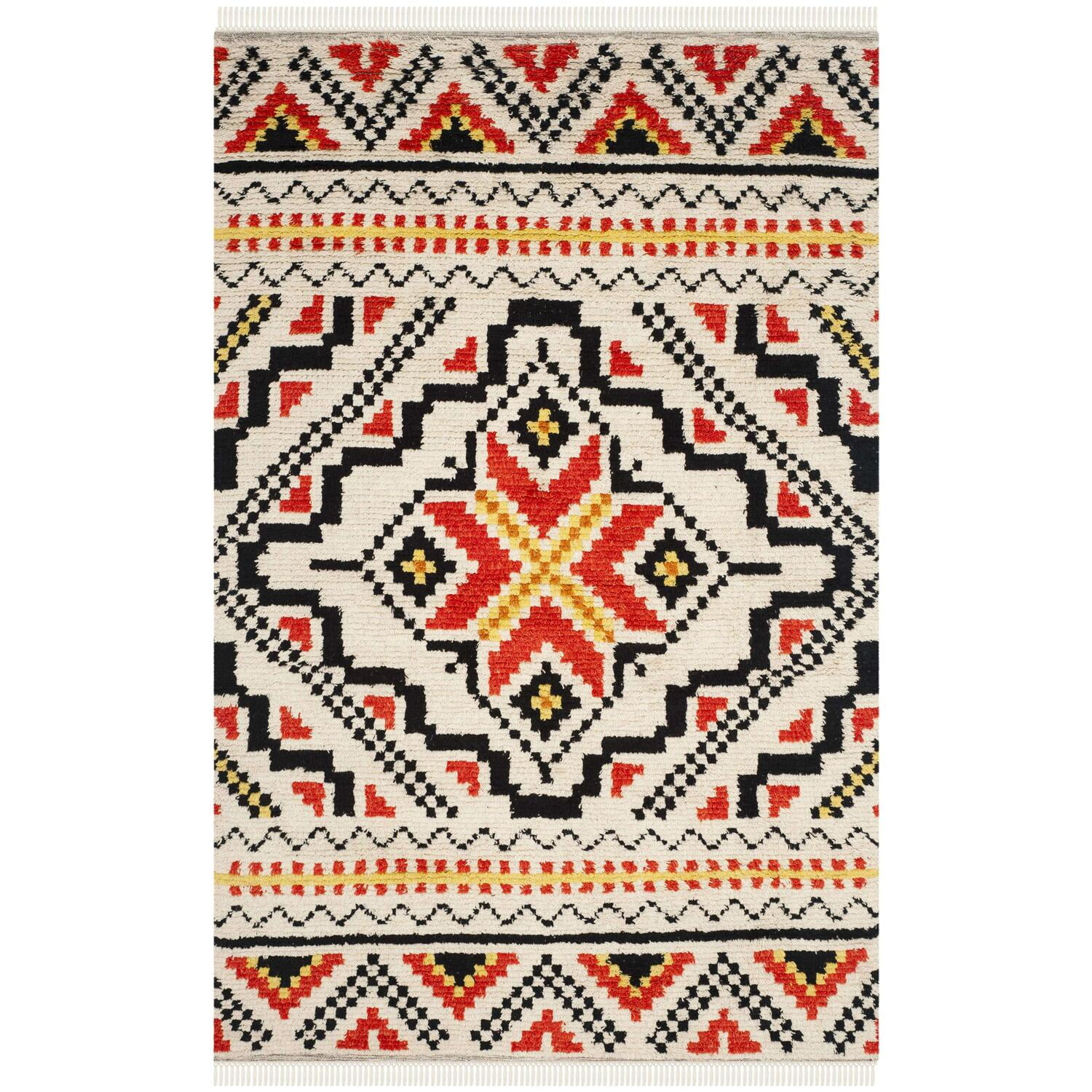 Handmade Multicolor Tufted Wool Area Rug - 6' x 9'