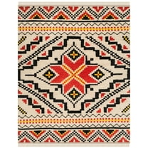 SAFAVIEH Kenya Kimberlyn Global Southwestern Fringe Area Rug, Multi, 9' x 12'