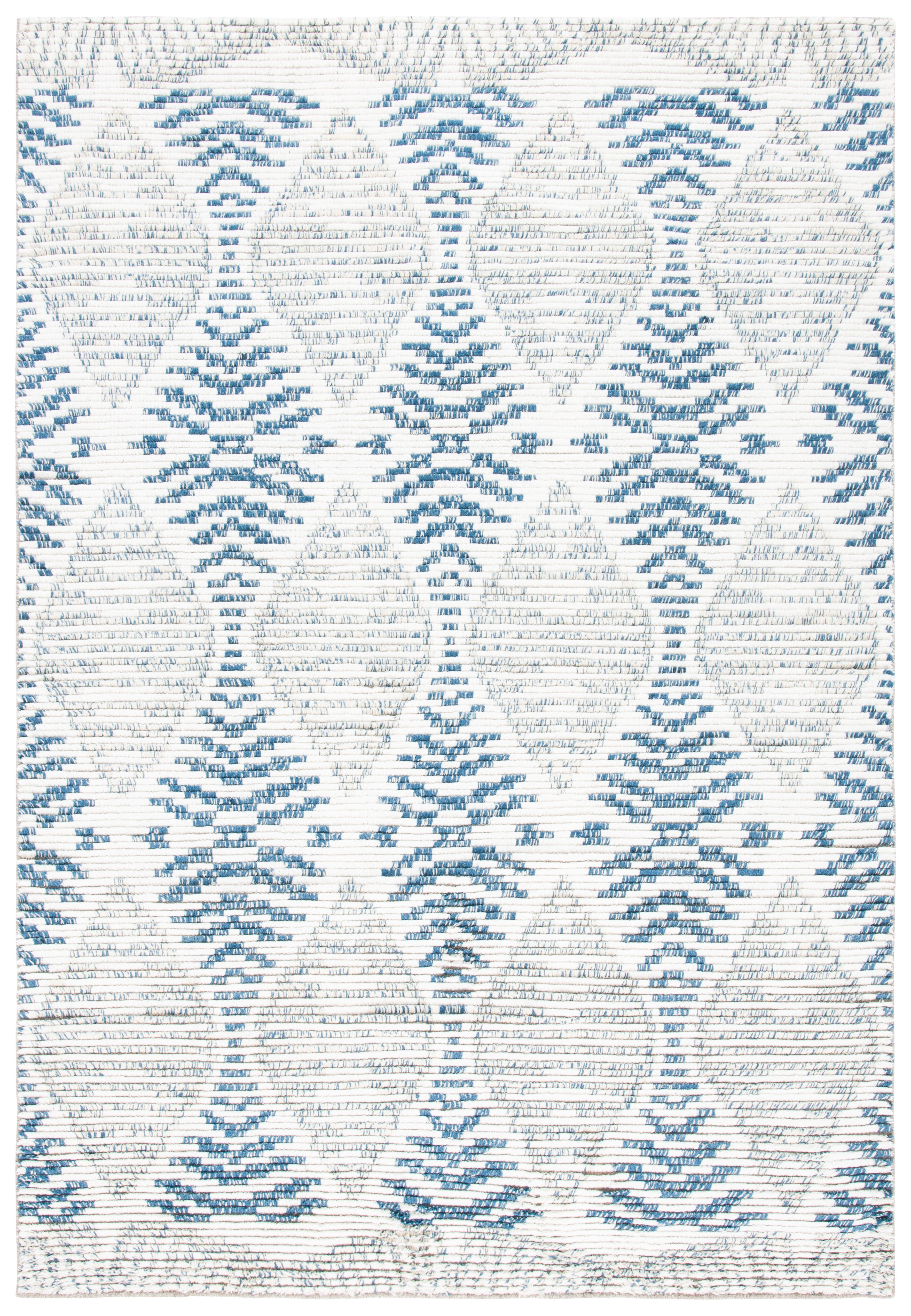 Hand-Knotted Woolen Bliss Blue Rectangular 6' x 9' Area Rug