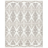 SAFAVIEH Kenya Lilly Diamond Wool Area Rug, Gray/Ivory, 8' x 10'