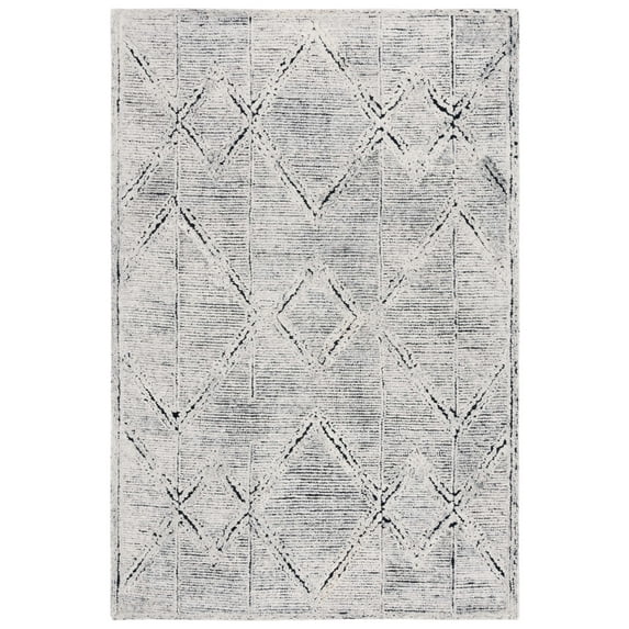 SAFAVIEH Kenya Lorelle Geometric Area Rug, Ivory/Black, 5' x 8'