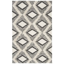 SAFAVIEH Kenya Lucius Abstract Geometric Area Rug, Black/Ivory, 6' x 9'