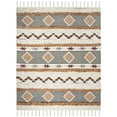 thumbnail image 1 of SAFAVIEH Kenya Lynette Diamond Striped Fringe Area Rug, Ivory/Black/Orange, 8' x 10', 1 of 5