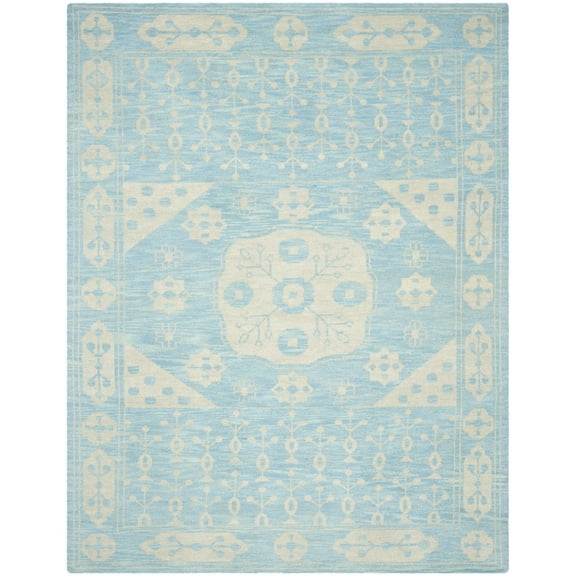 SAFAVIEH Kenya Magdalena Abstract Geometric Wool Area Rug, Blue, 5' x 8'