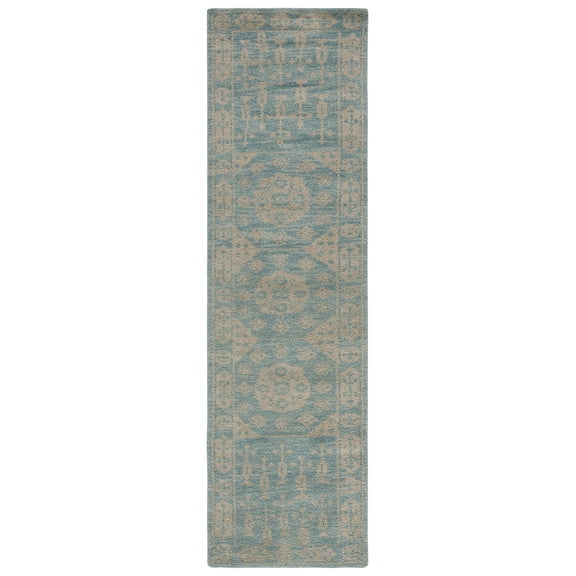 SAFAVIEH Kenya Magdalena Geometric Runner Rug, Blue, 2'3" x 8'