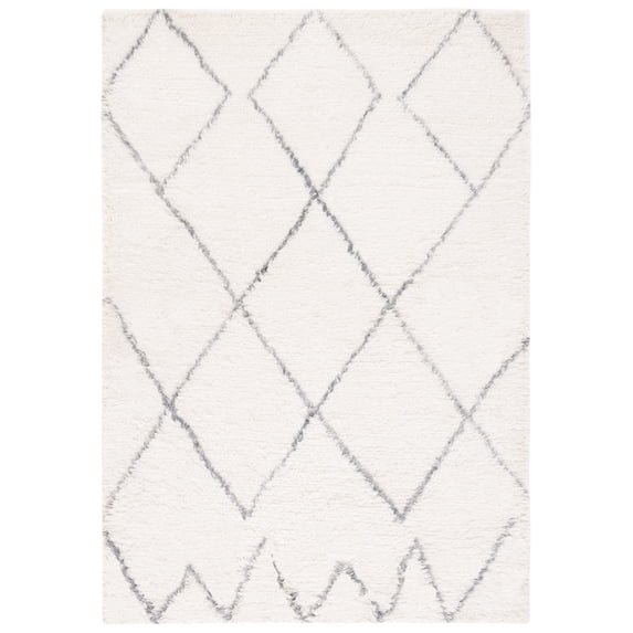 SAFAVIEH Kenya Marnie Diamond Area Rug, Ivory/Gray, 3' x 5'