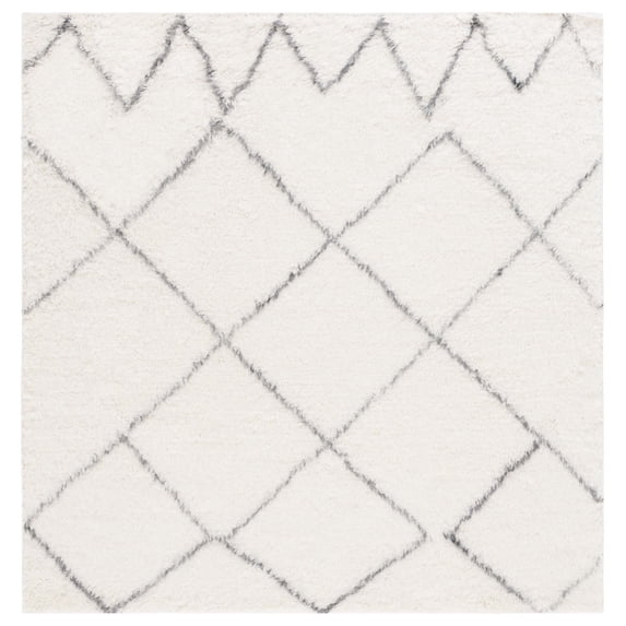 SAFAVIEH Kenya Marnie Diamond Area Rug, Ivory/Gray, 6' x 6' Square