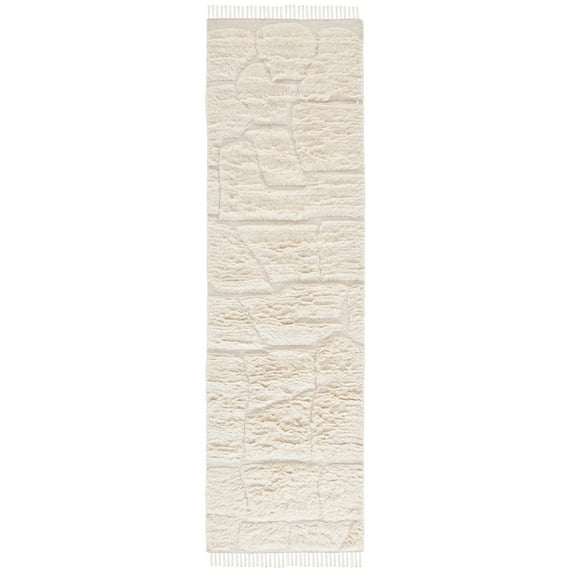 SAFAVIEH Kenya Milan Geometric Runner Rug, Ivory, 2'3" x 8'