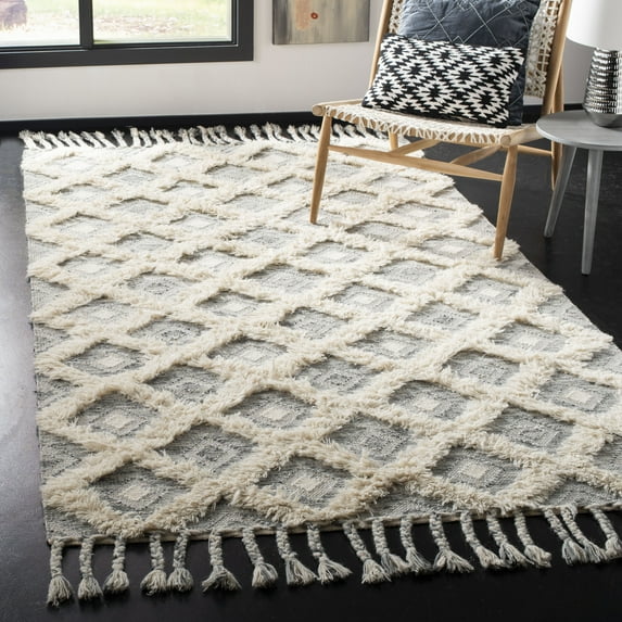 SAFAVIEH Kenya Montague Geometric Area Rug, Grey/Ivory, 6' x 9'