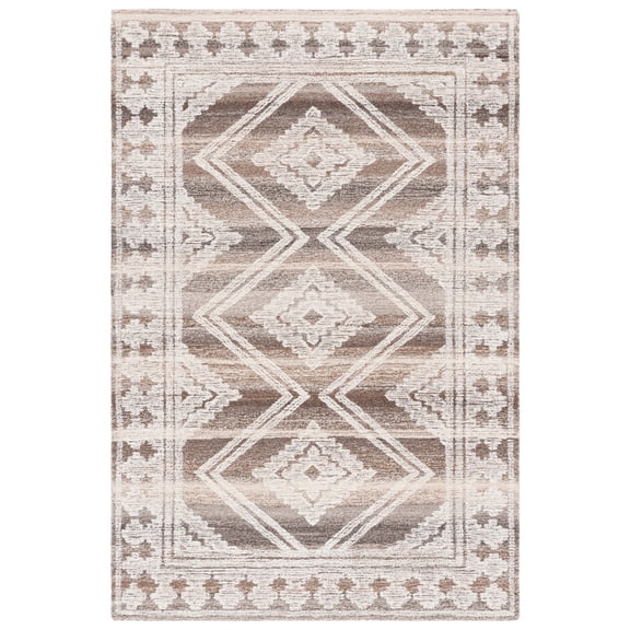 SAFAVIEH Kenya Rebeca Southwestern Area Rug, Brown/Ivory, 4' x 6'