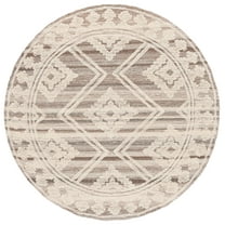 SAFAVIEH Kenya Rebeca Southwestern Area Rug, Brown/Ivory, 6' x 6' Round