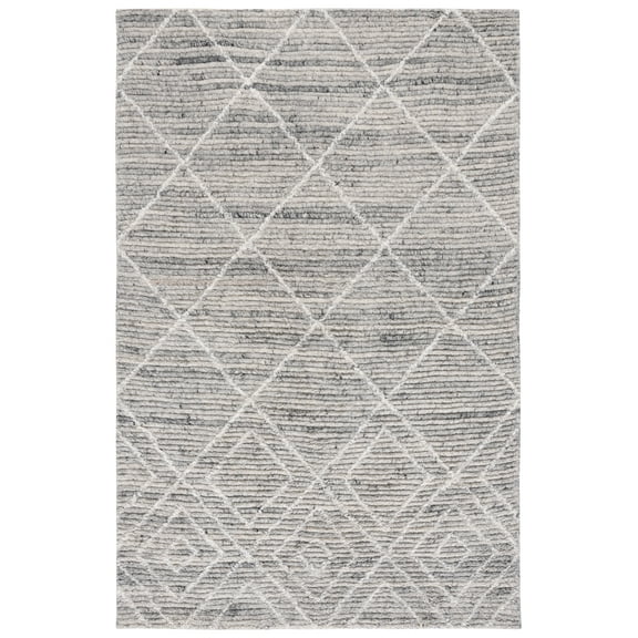 SAFAVIEH Kenya Rubye Diamond Area Rug, Gray/Ivory, 8' x 10'