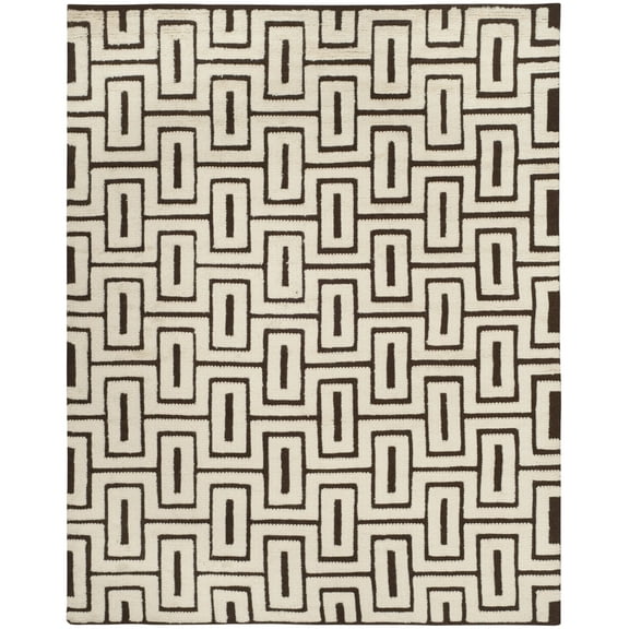 SAFAVIEH Kenya Scarlett Geometric Area Rug, Ivory/Brown, 6' x 9'