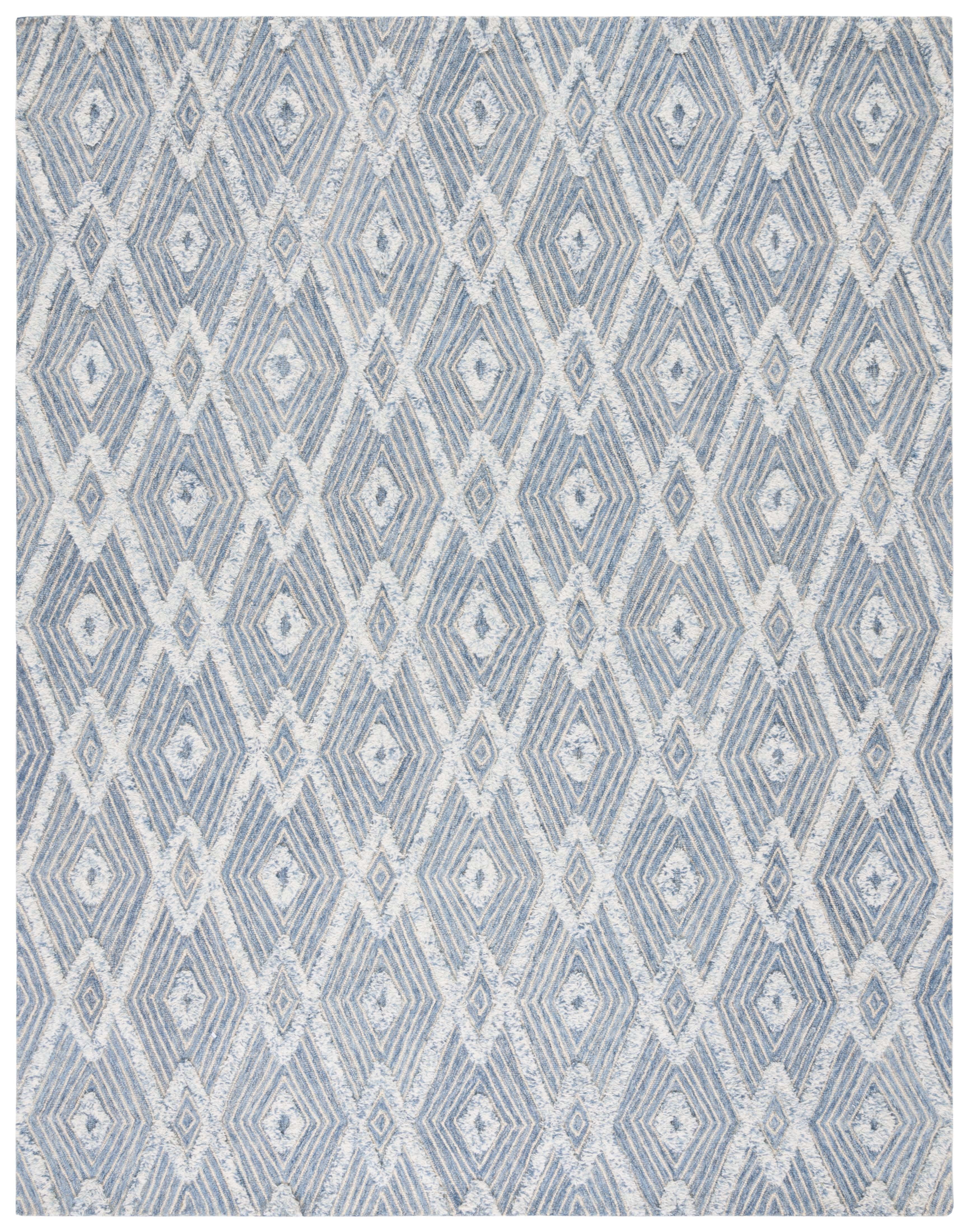SAFAVIEH Kenya Shanika Diamond Area Rug, Blue/Ivory, 8' x 10'